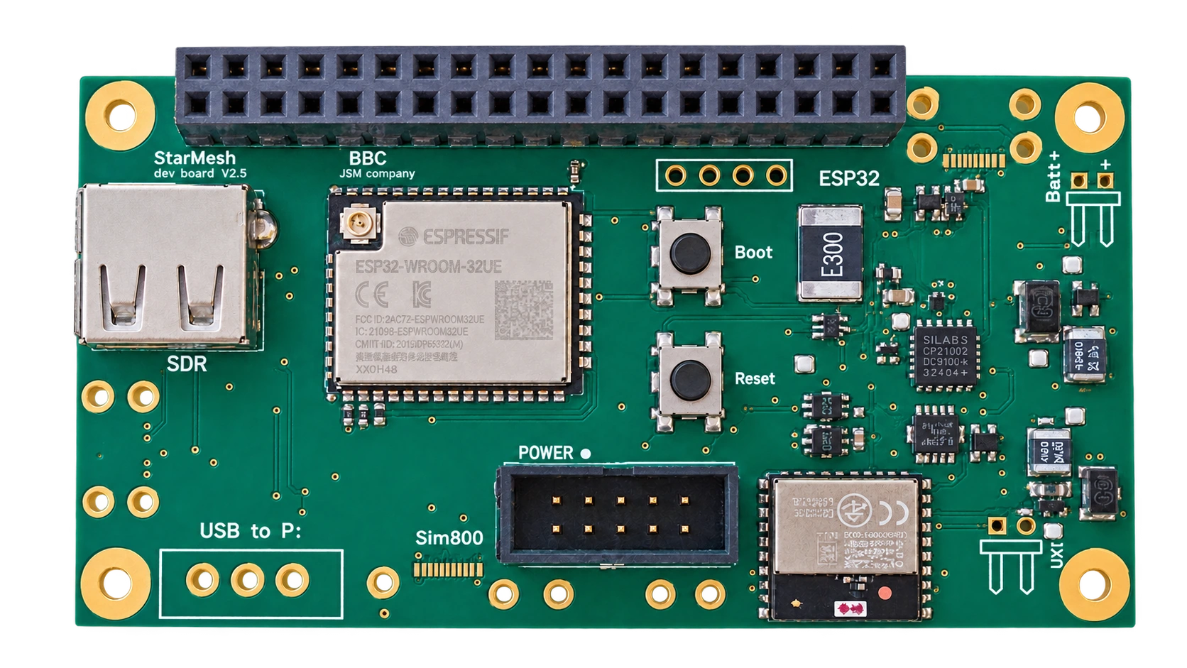 Carte de développement StarMesh : module ESP32, interfaces et connecteurs